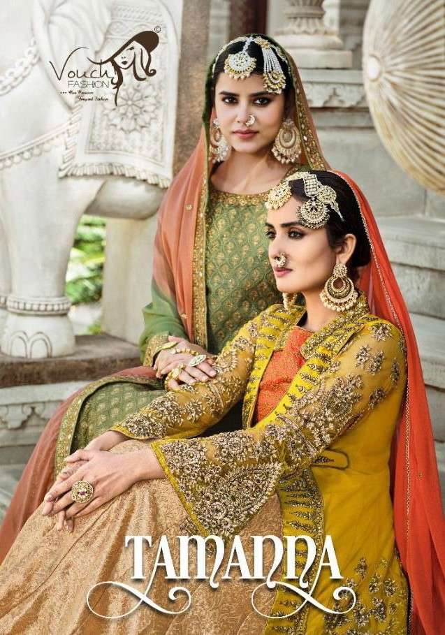 Vouch Mi Tamanna Designer Anarkali Indo Western Style Dress Catalog Supplier