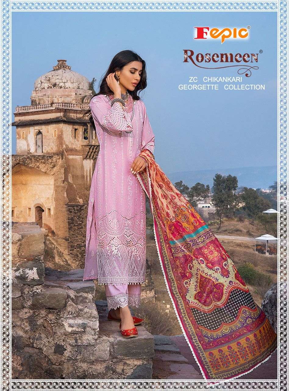 Fepic Rosemeen ZC Chikankaari georgette Collection Pakistani Suit Wholesaler