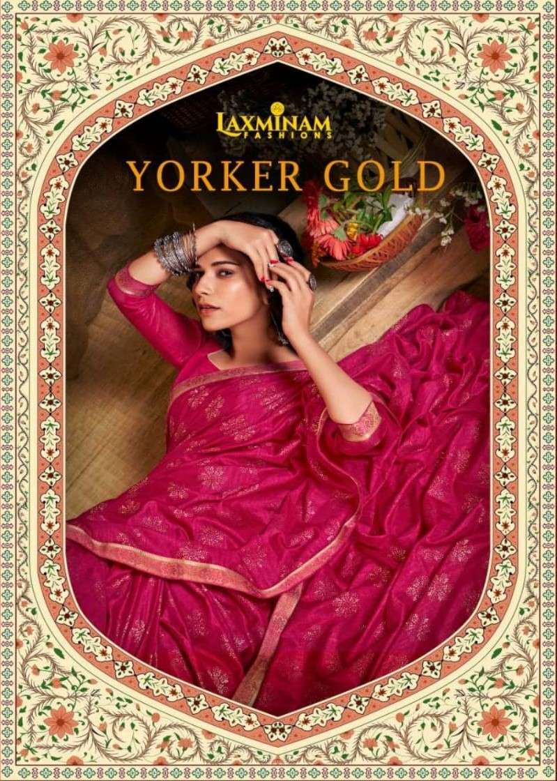 Laxminam Yorker Gold Vichitra Silk Saree Catalog Wholesale Dealer