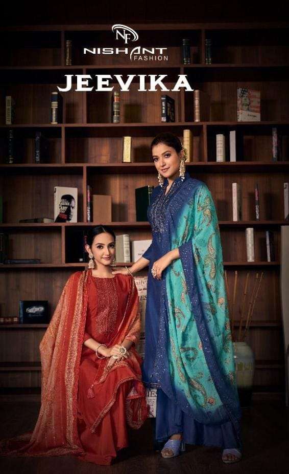 Nishant Fashion Jeevika Fancy Soft Silk Salwar Suit Catalog Wholesaler