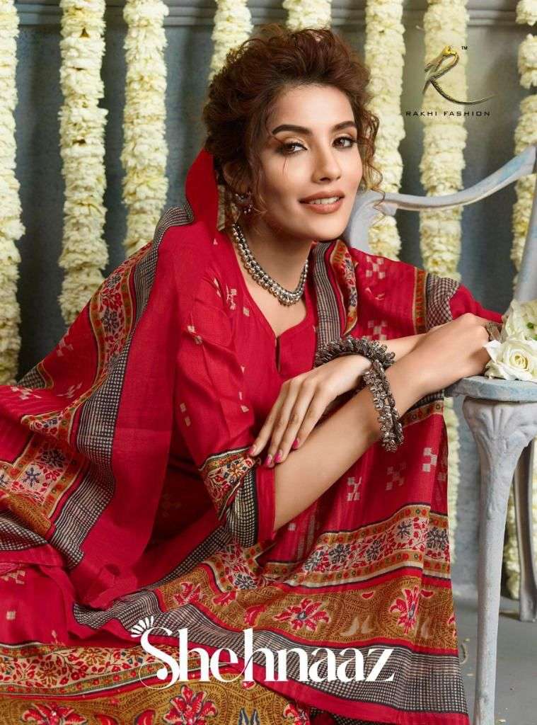 Rakhi Fashion Shehnaaz Glace Cotton Salwar Kameez Catalogue