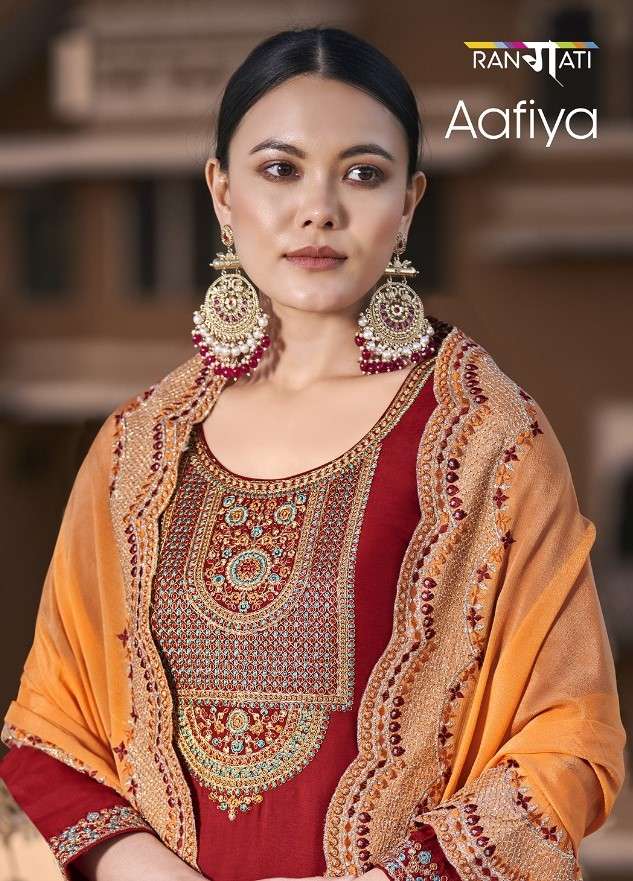 Rangati Prints Aafiya Designer Russian Silk Salwar Suit Catalog Wholesaler