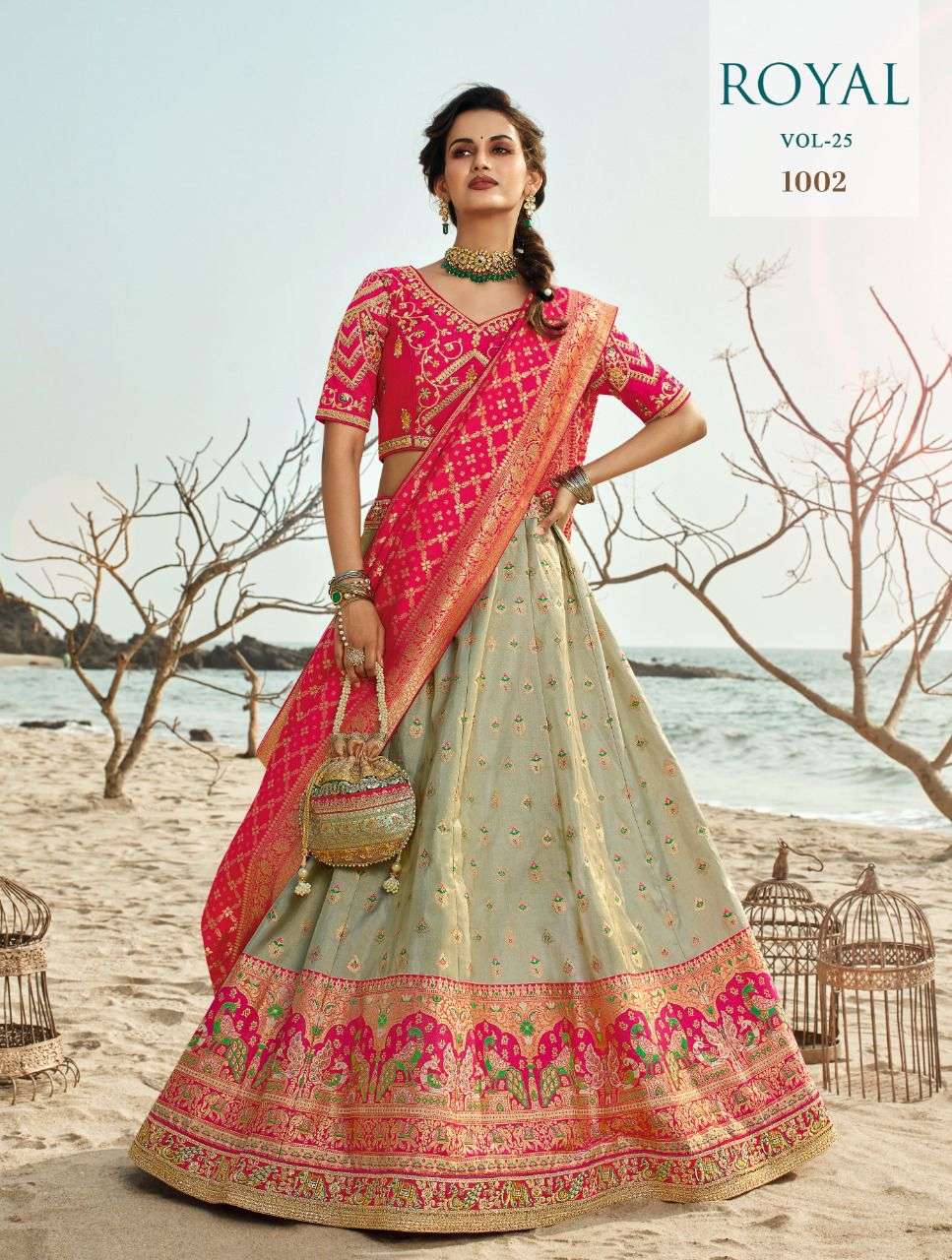 Royal Vol 25 Designer Banarasi Silk Lehenga Choli Catalog Supplier
