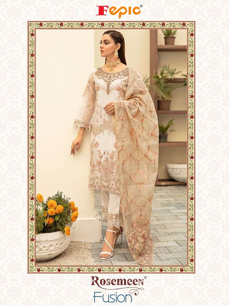 Fepic Rosemeen Fusion Designer pakistani Suit Catalog Wholesaler