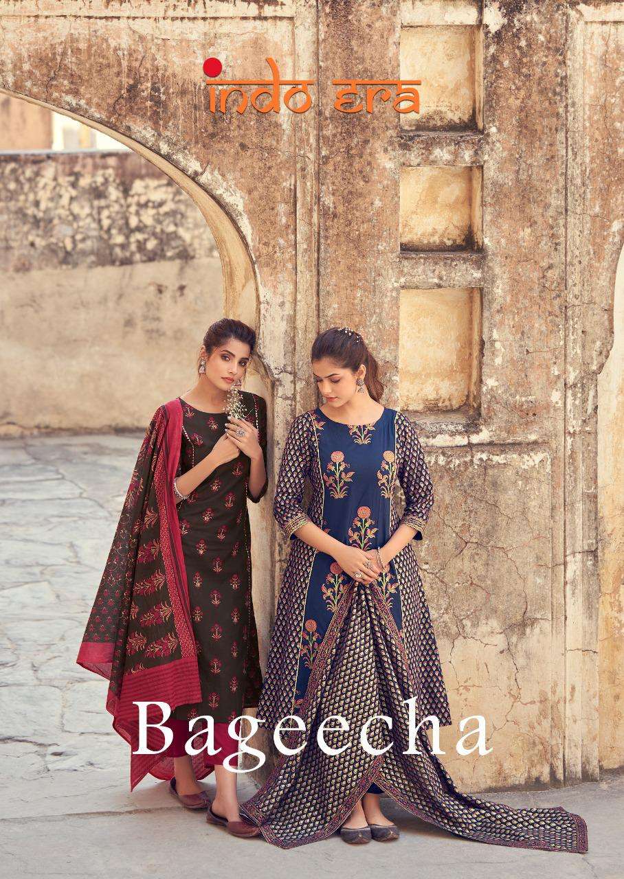Indo Era Bageecha Designer Print Cotton Readymade Suit catalog Supplier