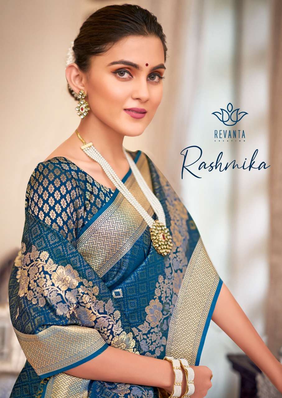 Revanta Rashmika Designer Pure Silk Saree catalog Wholesaler