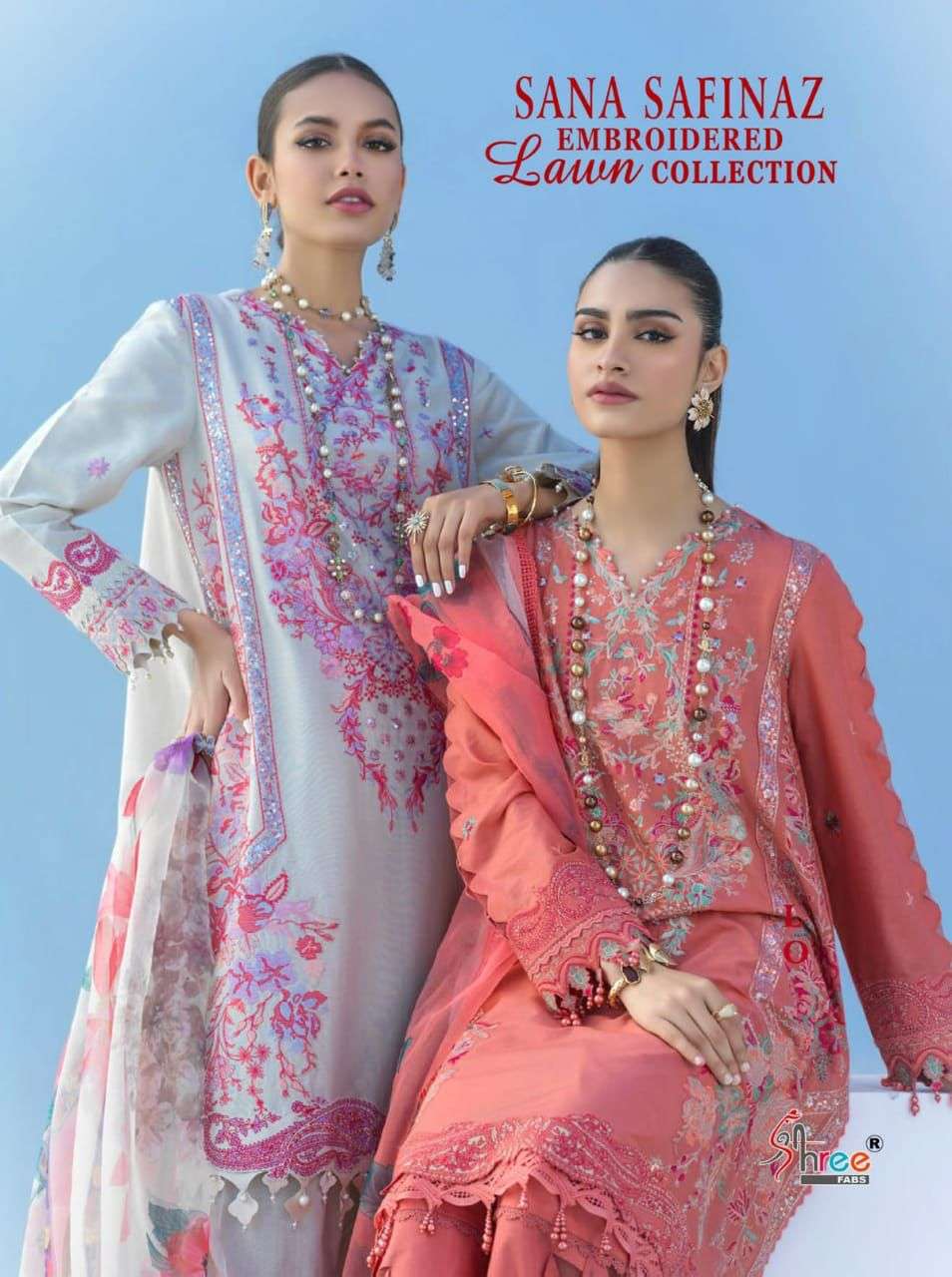 Shree Fabs Sana Safinaz Embroidered Lawn Collection Pakistani Suit Catalog Wholesaler