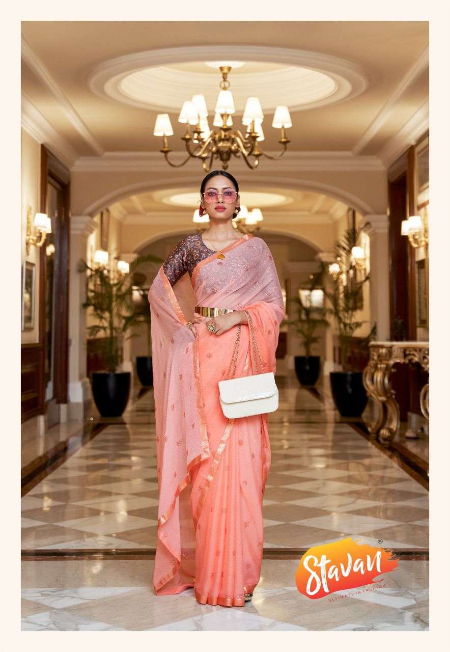 SR Sabhyata Vol 2 fancy Chiffon Weaving saree Catalog Supplier