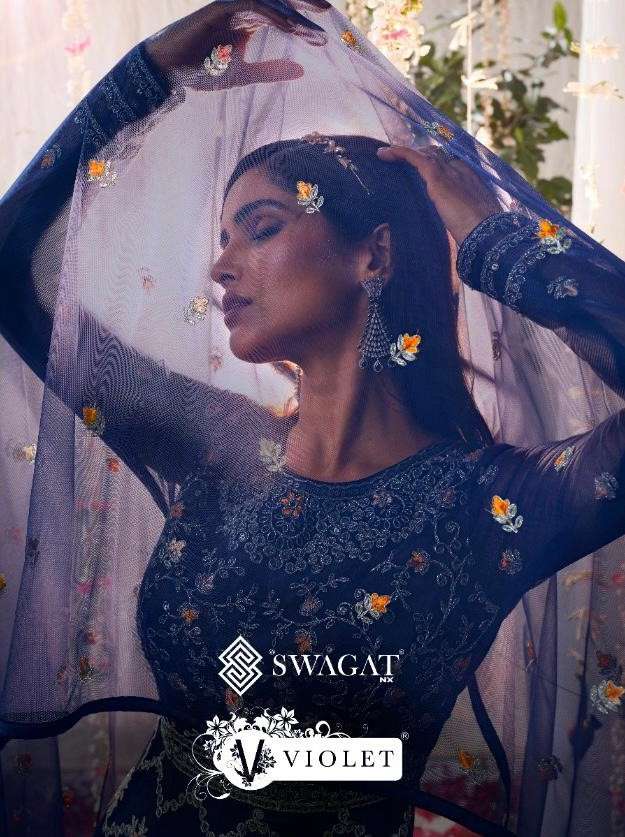 Swagat Violet 5301 to 5308 Series Designer party Wear Dress Catalog Wholesaler