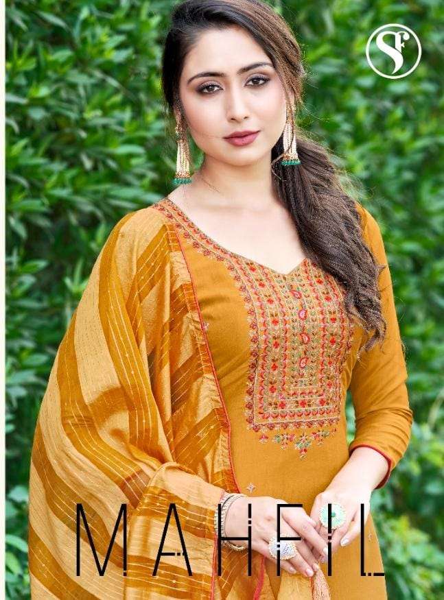 Sweety Mahfil Fancy Crepe Salwar Kameez catalog Wholesaler