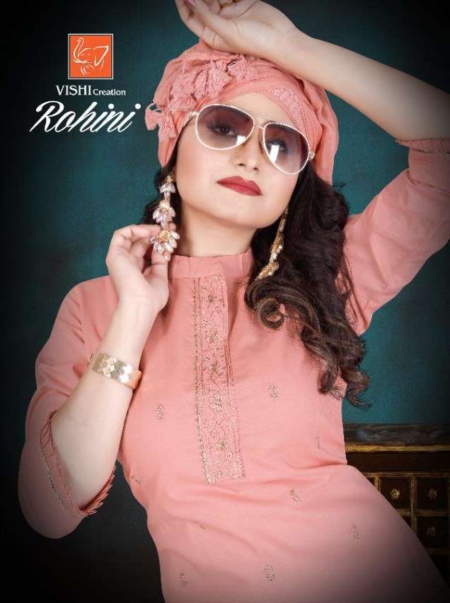 Vishi Creation Rohini Fancy rayon Kurti Bottom Dupatta Set Collection