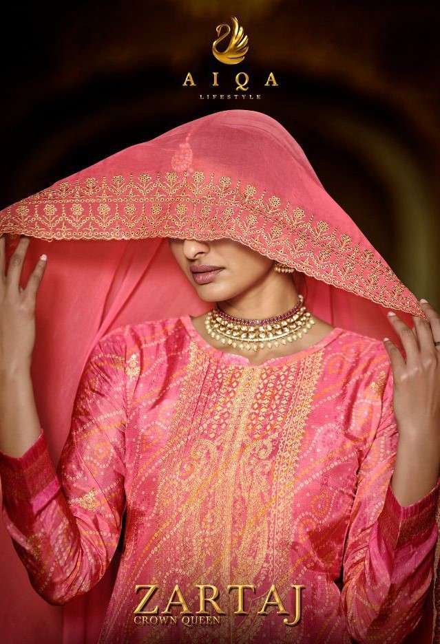 Aiqa Lifestyle Zartaj Designer Russian Woven Silk Salwar Suit catalog Wholesaler