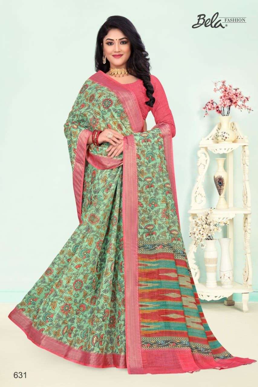 Bela Manvi printed Linen Saree catalog Supplier in Surat