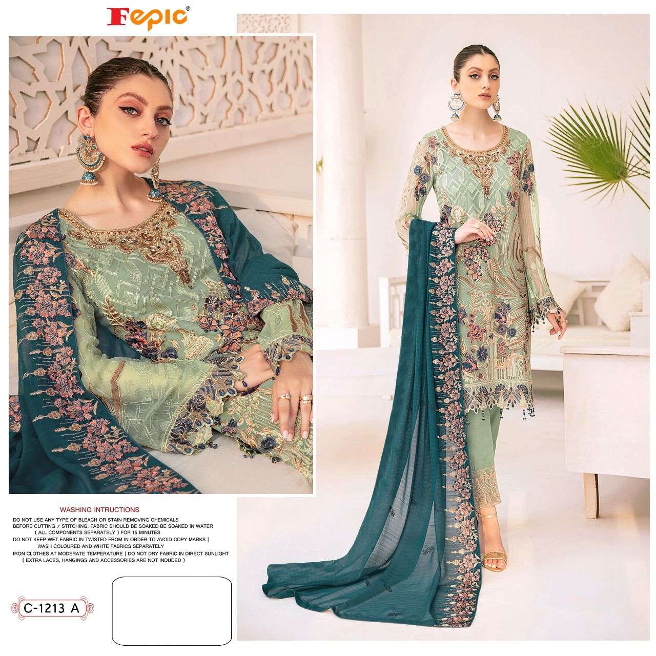 Fepic C 1213 Colors Fancy pakistani Suit Catalog Supplier
