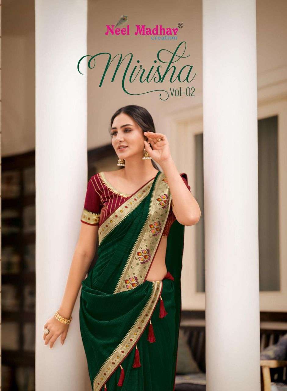 Neel Madhav Mirisha Vol 2 Designer party Wear Saree Catalog Wholesaler