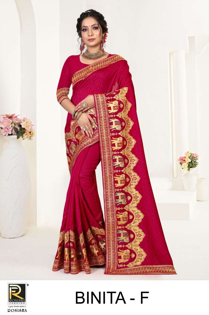 Ronisa binita fancy Vichitra Silk Saree Catalog Wholesale Price