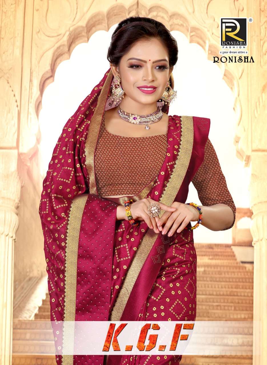 Ronisa KGF Fancy Vichitra Silk Saree Catalog Wholesaler