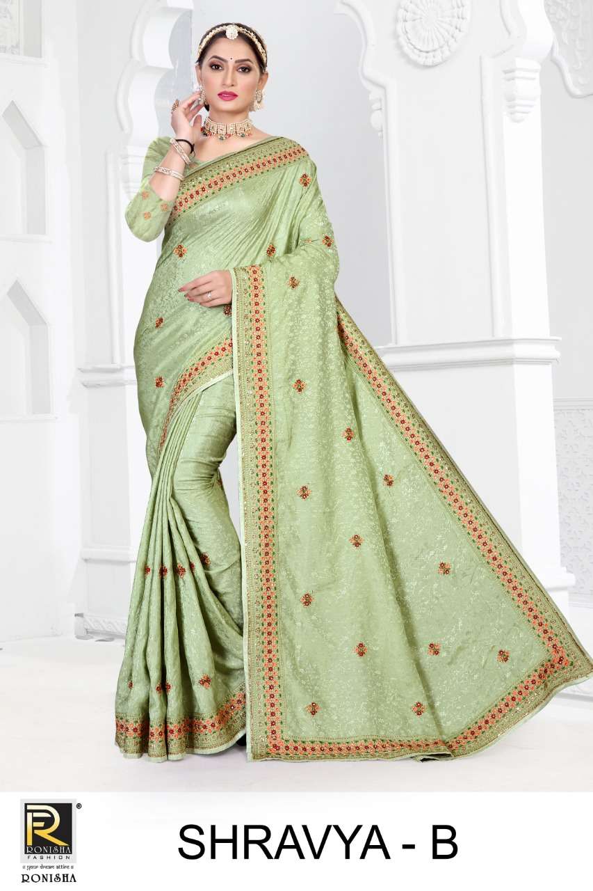 Ronisa Shravya Fancy jacquard Indian Saree Catalog Wholesaler