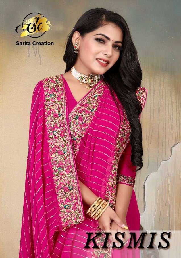 Sarita Kismis fancy Indian Georgette Saree Catalog Wholesaler