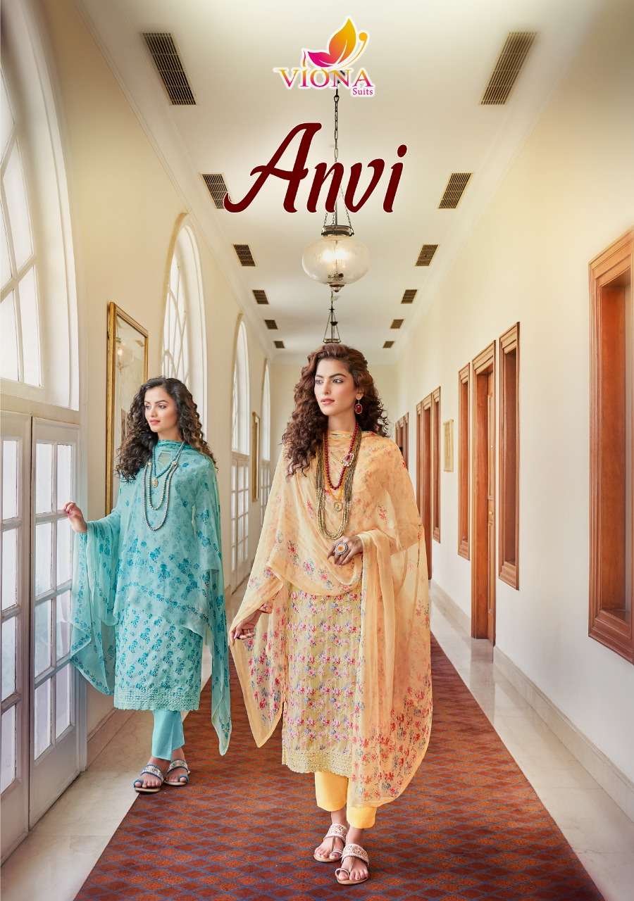 Viona Anvi fancy Cotton Salwar Kameez Catalog Wholesale Supplier in Surat