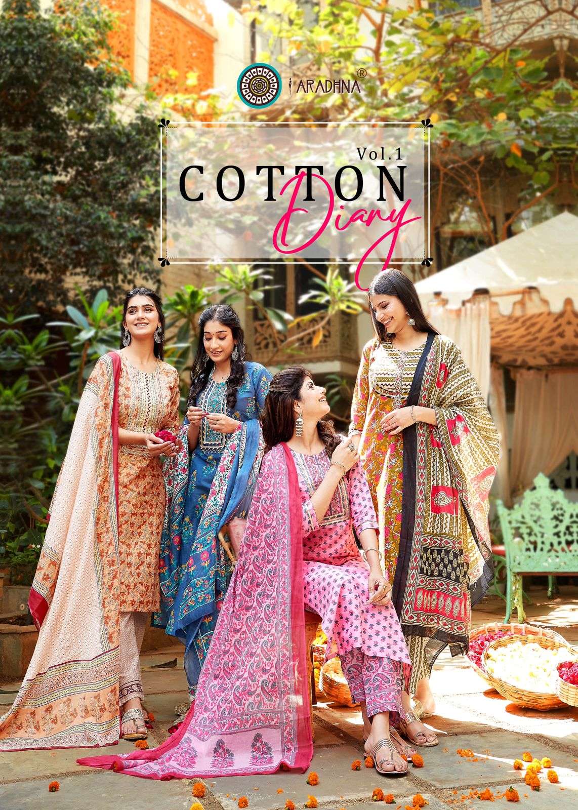 Aradhna Cotton Diary Vol 1 Fancy Cotton Kurti pant Dupatta Set Catalog Wholesaler