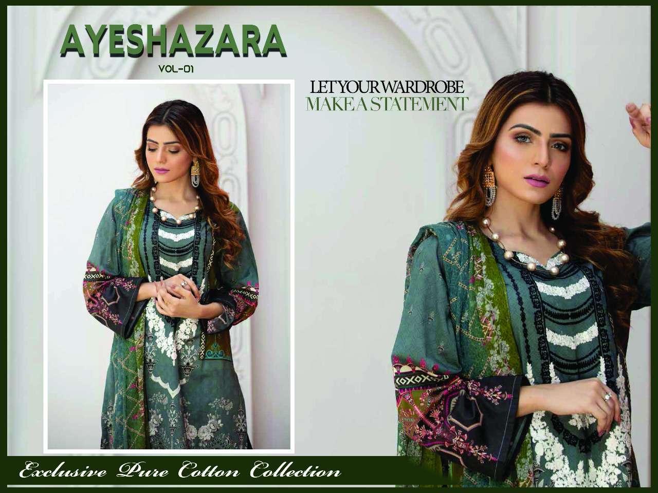 Ayesha Zara Vol 1 Fancy printed Karachi Dress Material Catalog Wholesale
