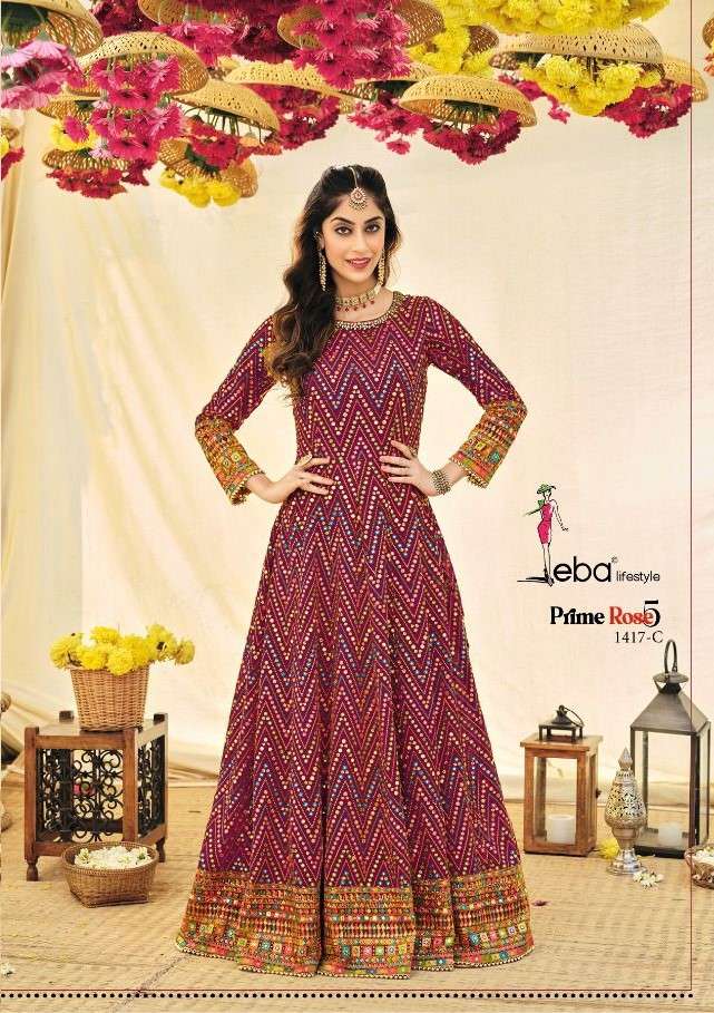Eba Lifestyle Prime Rose Vol 5 Color Edition 2 Party Wear Anarkali Salwar Suit Collection