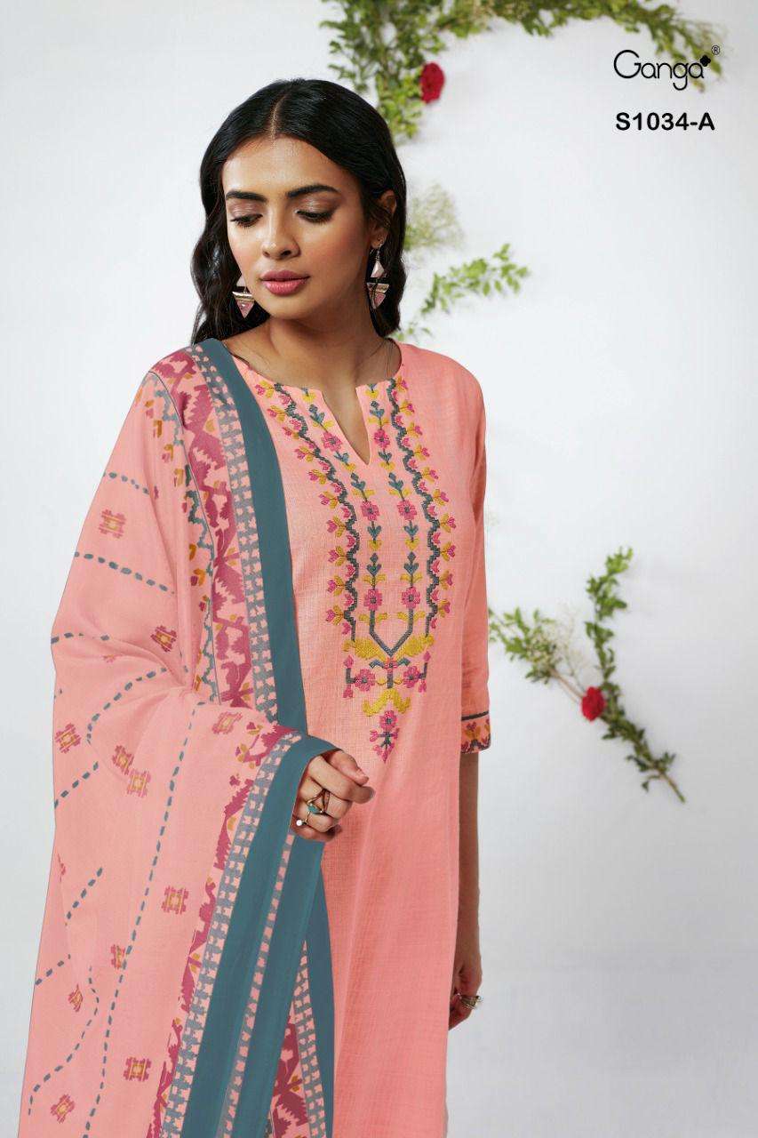 Ganga Mahonia 1034 Designer Cotton Salwar kameez Catalog Wholesaler