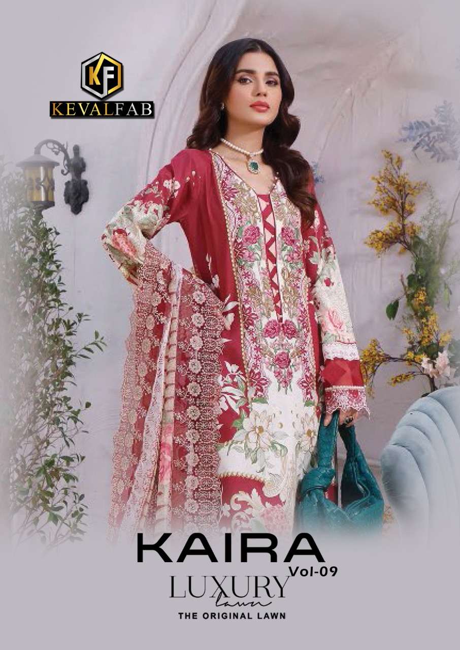 Keval Fab Kaira Vol 9 Printed Karachi Printed Dress material Catalog Supplier