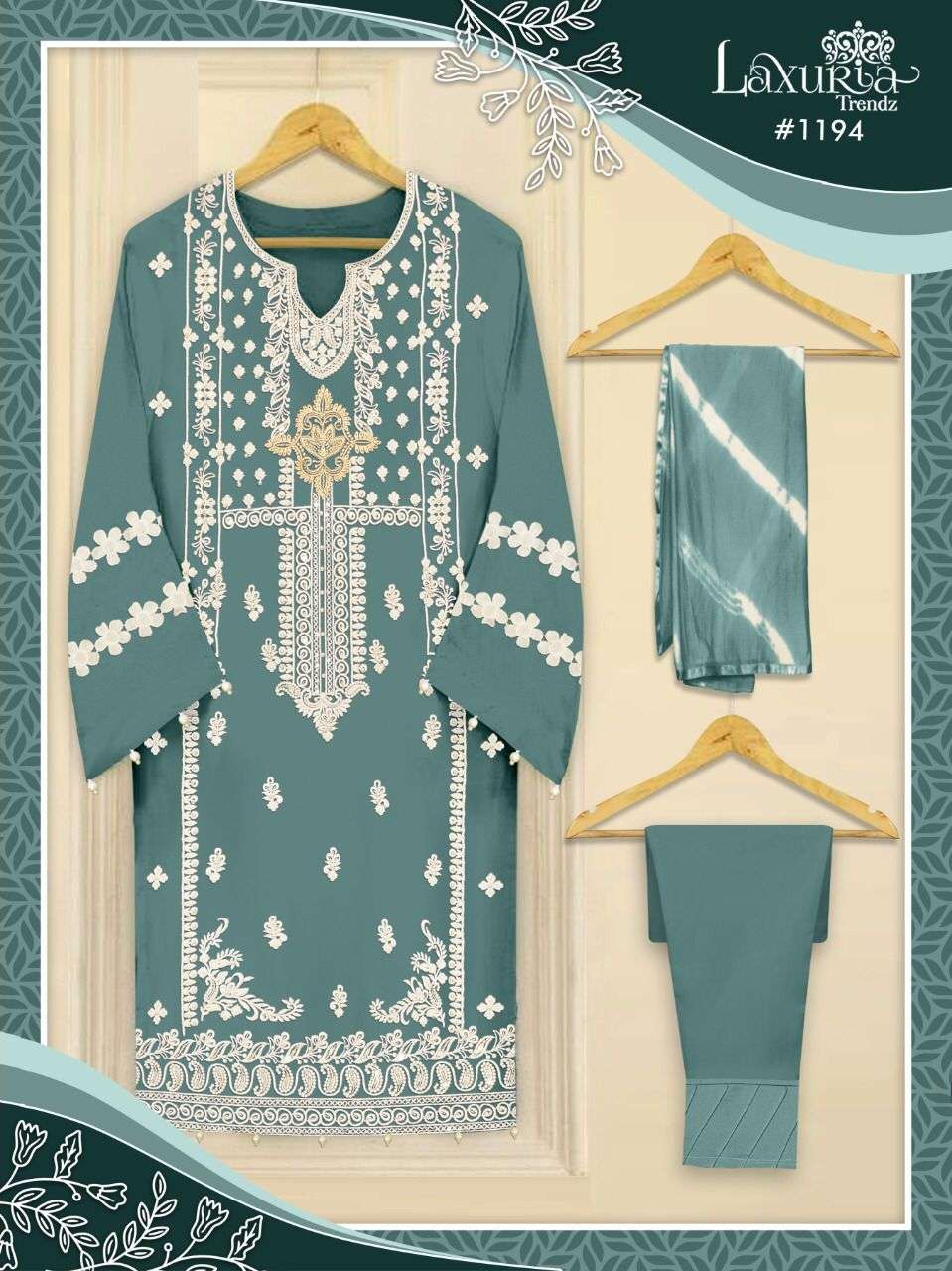 Laxuria Trends 1194 Designer Readymade Kurti Pant Dupatta Sets Designs