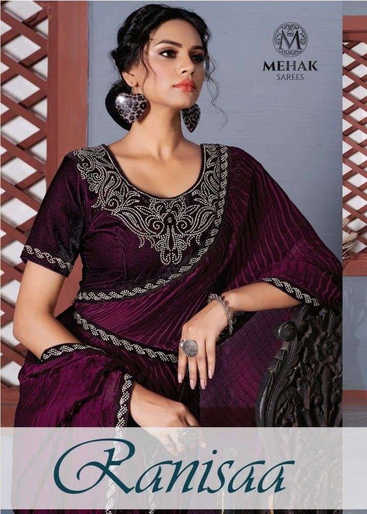 Mehek Ranisha Exclusive Designer Party Wear Saree Catalog Wholesaler