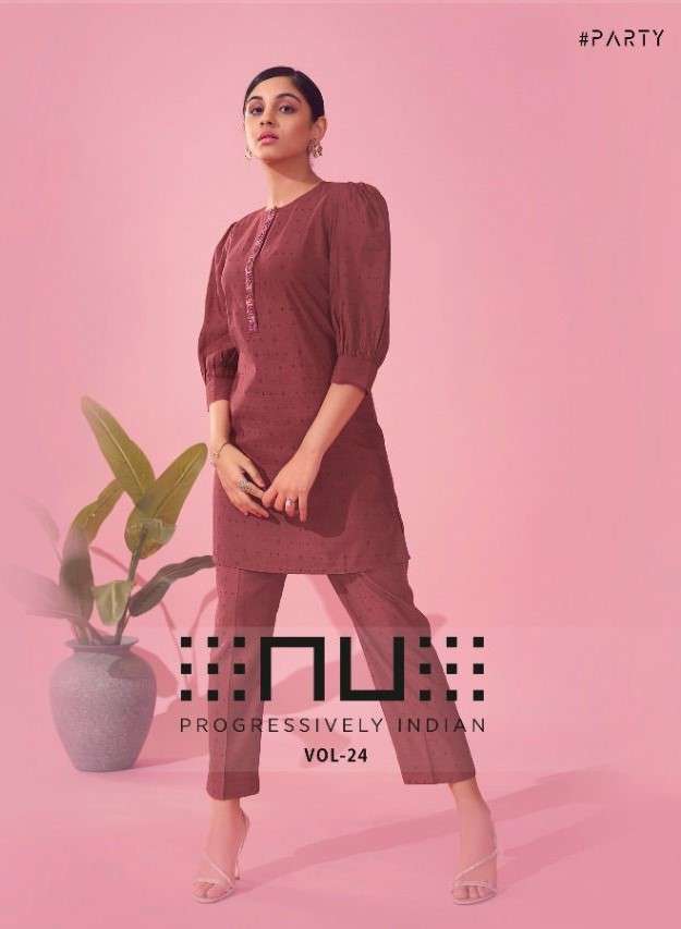 NU Vol 24 Designer Silk Kurti Plazzo pant Combo Set Collection in Surat