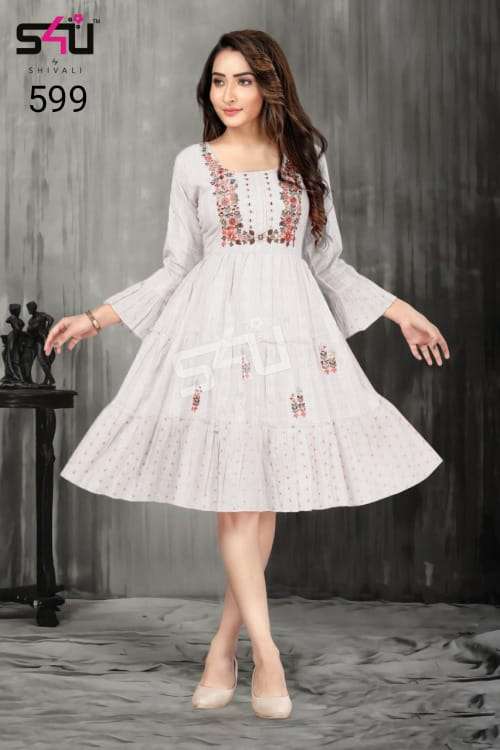 S4U 599 Fancy Short flaired Kurti Designs New Collection 2022