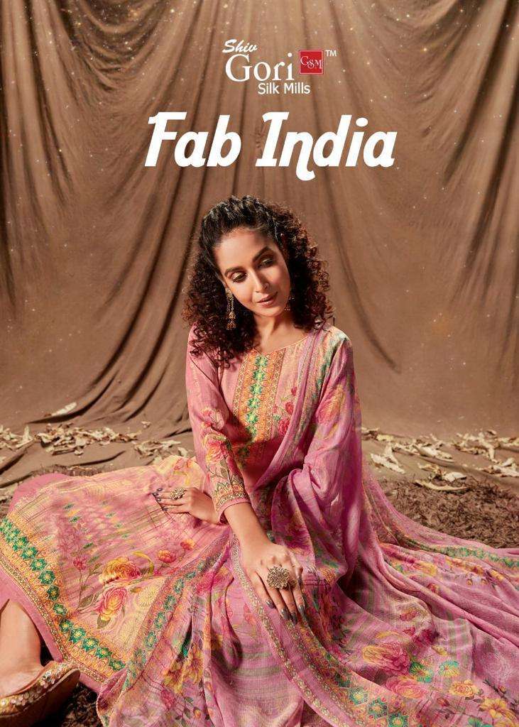 Shiv Gori Fab India Fancy Cotton Dress Material Catalog Wholesaler