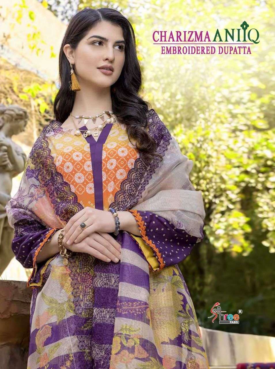 Shree Fabs Charizma Aniiq Embroidered Dupatta Pakistani Suit Wholesaler