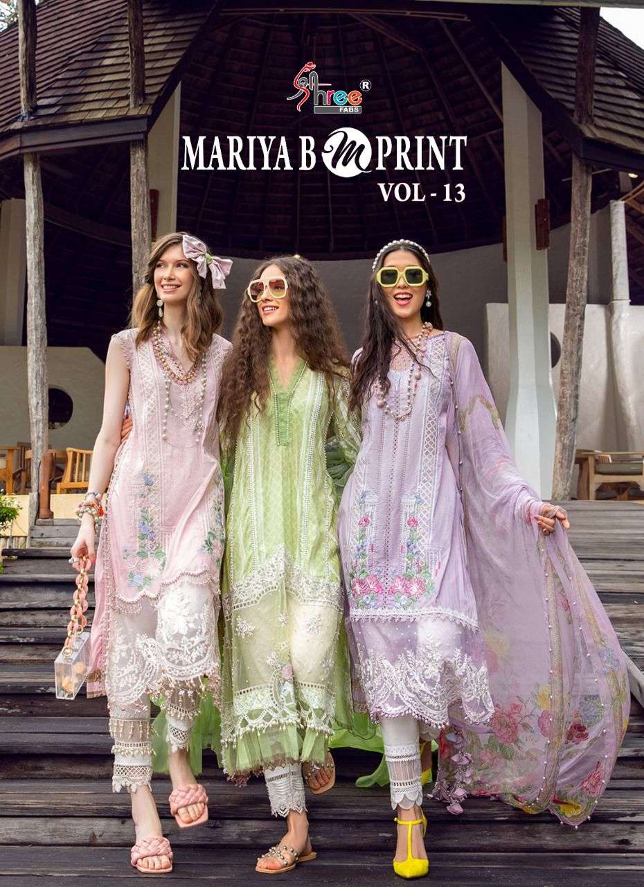Shree Fabs Mariya B Mprint Vol 13 Exclusive Pakistani Suit Wholesaler
