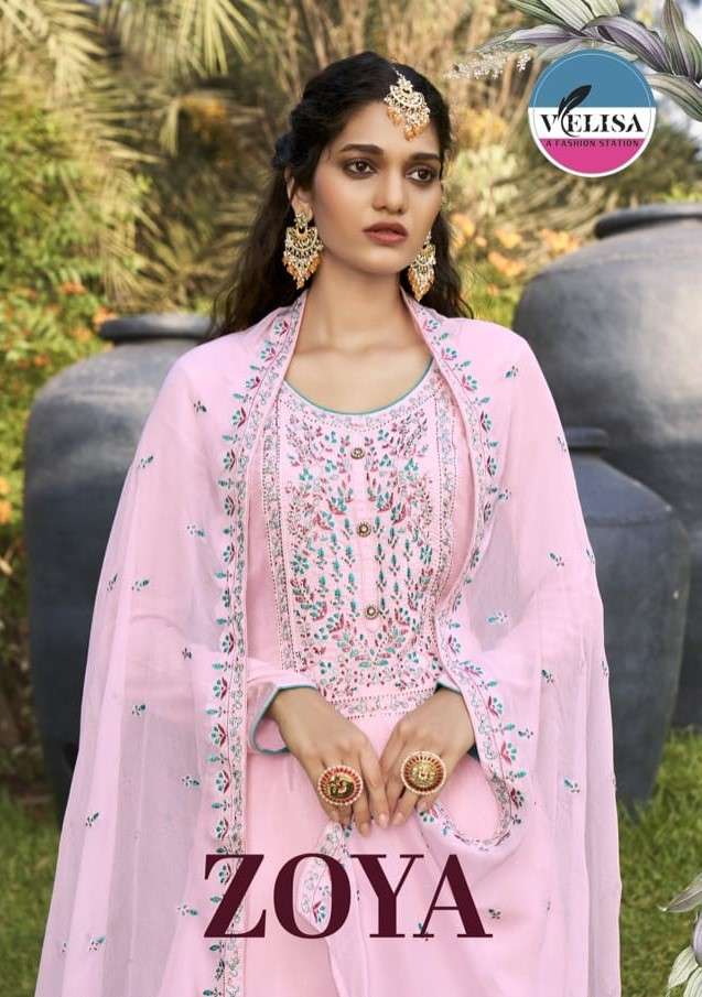 Velisa Zoya Exclusive Muslin Silk Salwar kameez catalog Wholesale Supplier