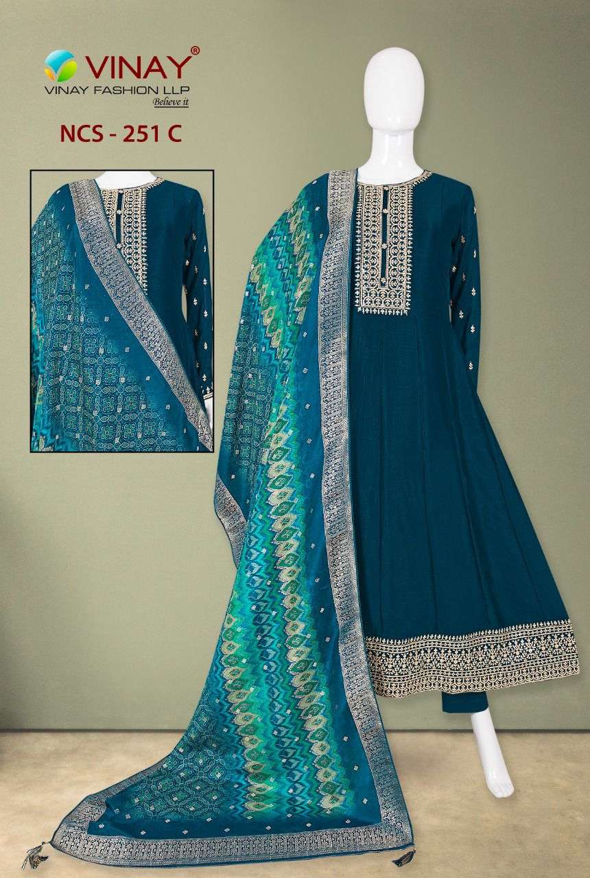 Vinay NCS 251 Fancy Anarkali pattern Salwar Kameez catalog Dealer