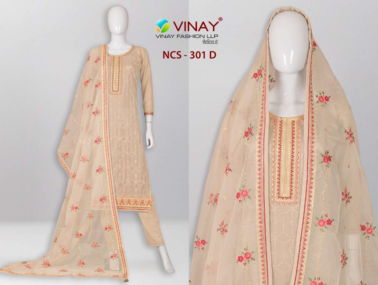 Vinay NCS 301 Exclusive Silk Salwar Suit Catalog Wholesale Dealer