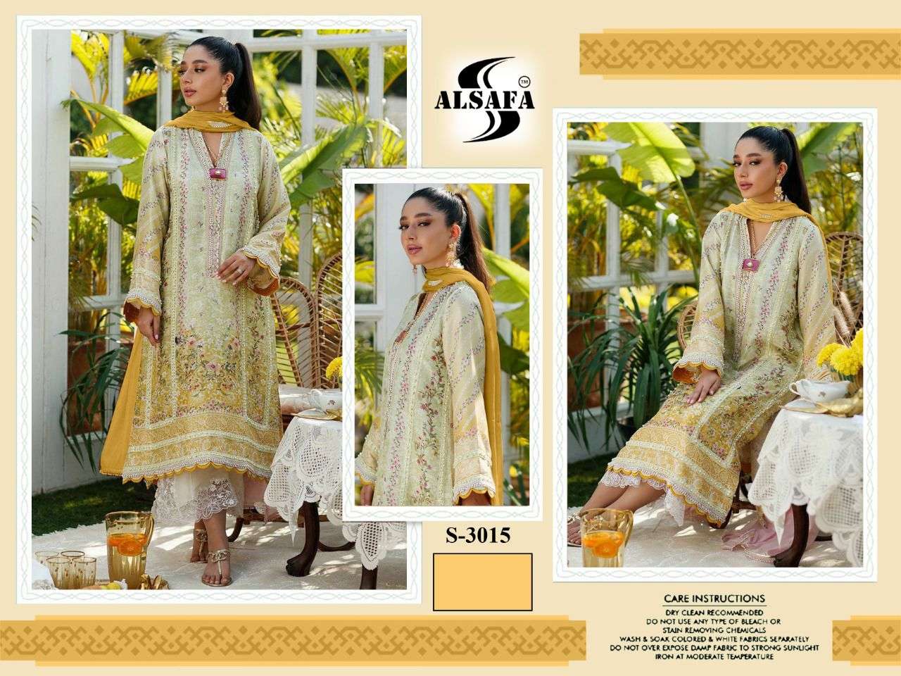 Al Safa S 3015 Fancy Readymade Style Pakistani Dress Catalog Supplier