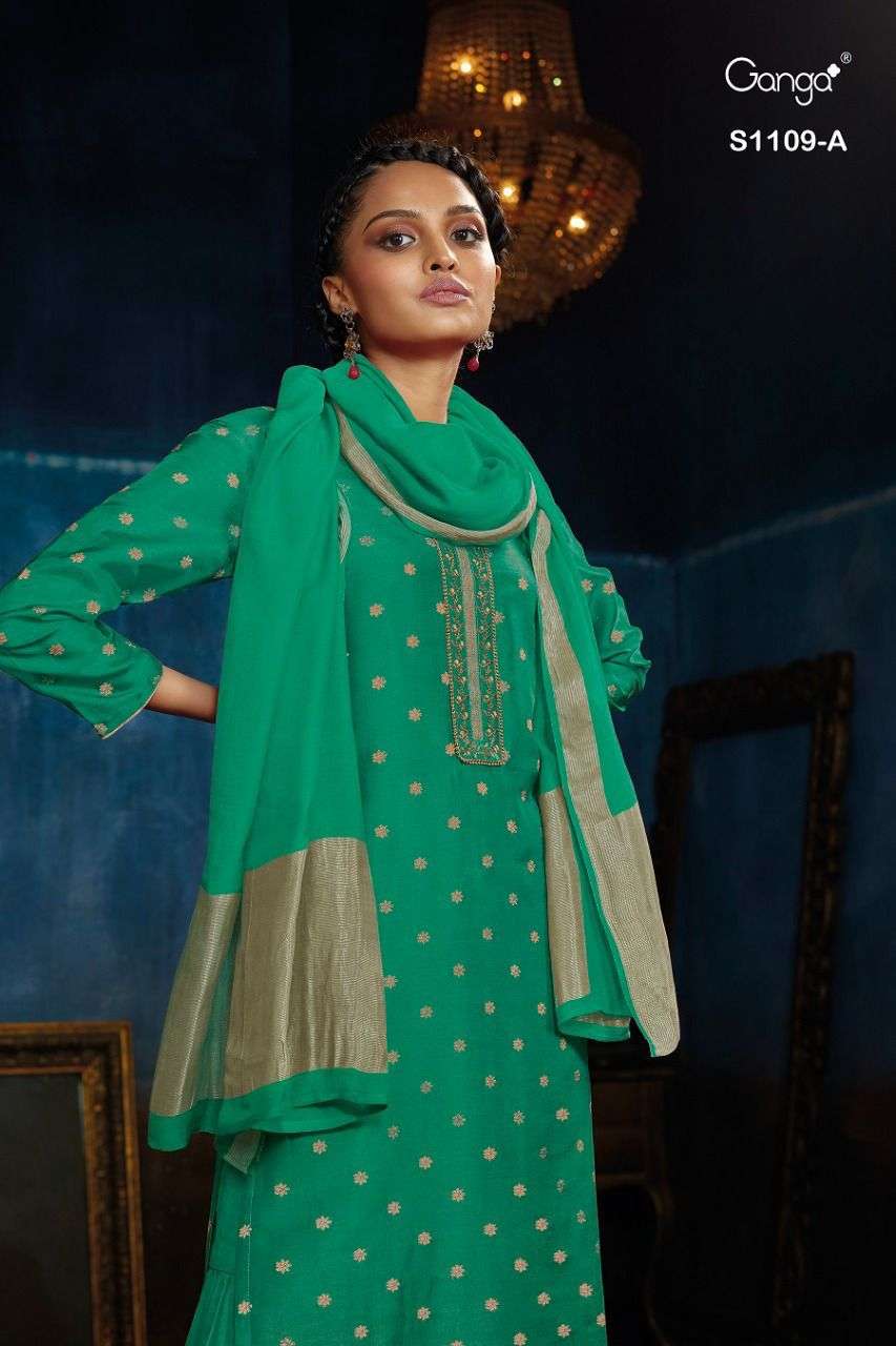 Ganga Fashion New Vimi 1109 Designer Silk Salwar Suit catalog Wholesale Dealer