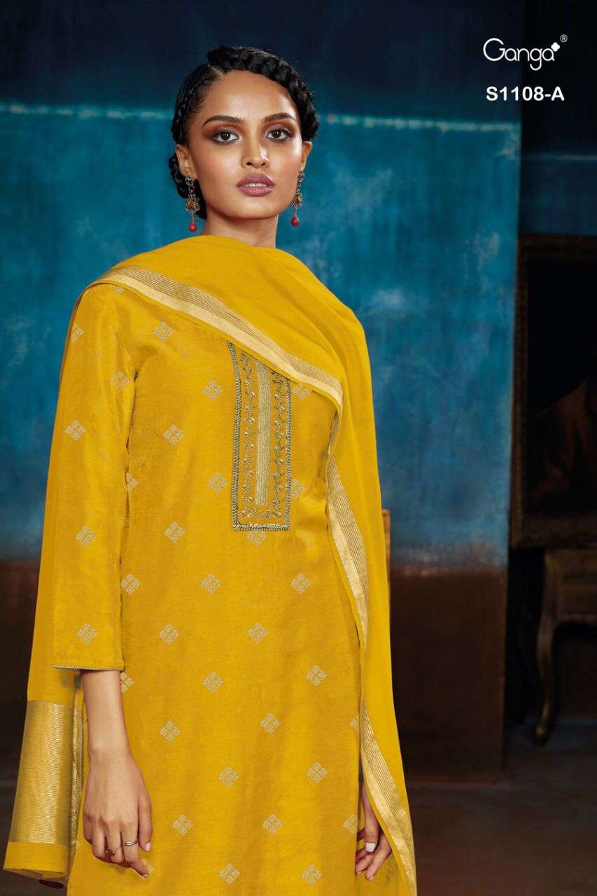 Ganga New Vimi 1108 Designer party Wear Silk Salwar Suit Catalog Dealer
