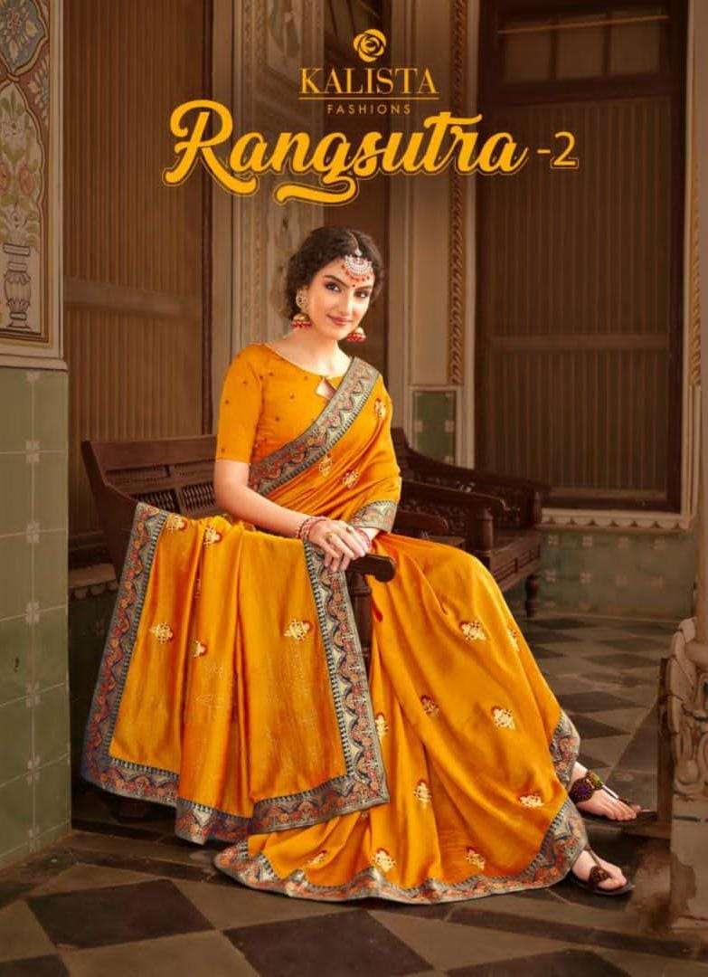 Kalista Rangsutra Vol 2 Exclusive Vichitra Silk Saree Catalog Wholesaler