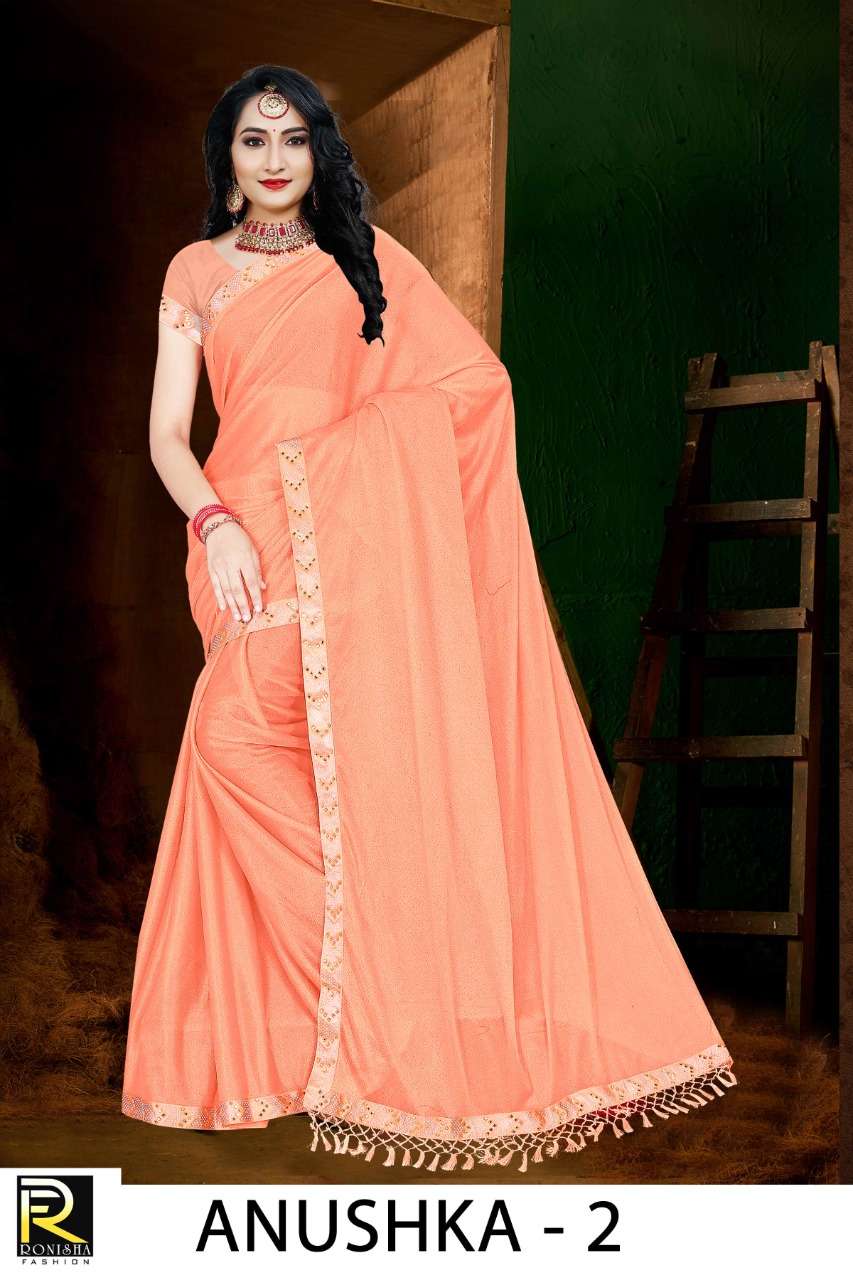Ronisha Anushka Designer party Wear Lycra Saree catalog Dealer