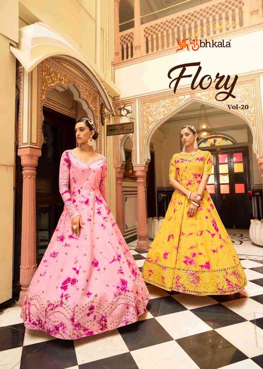 Shubhkala Flory Vol 20 Fancy Ethnic Ladies Wear gown catalog Wholesaler