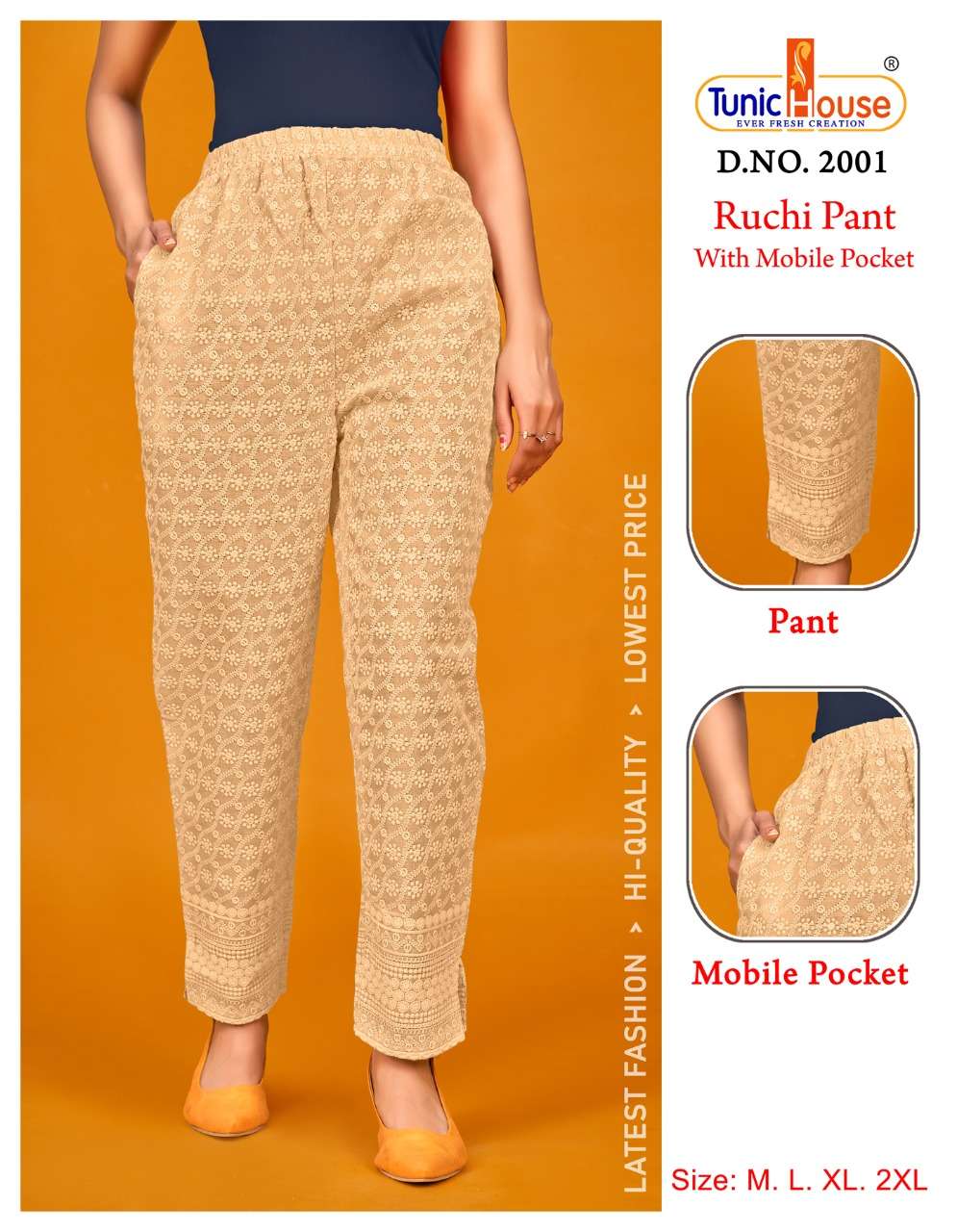 Tunic House Ruchi Vol 1 Fancy Lucknowi Work Cotton pants Catalog Supplier