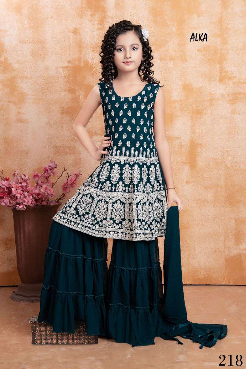 Alka Vol 28 Designer Kids Wear Readymade Sharara Dress Collection