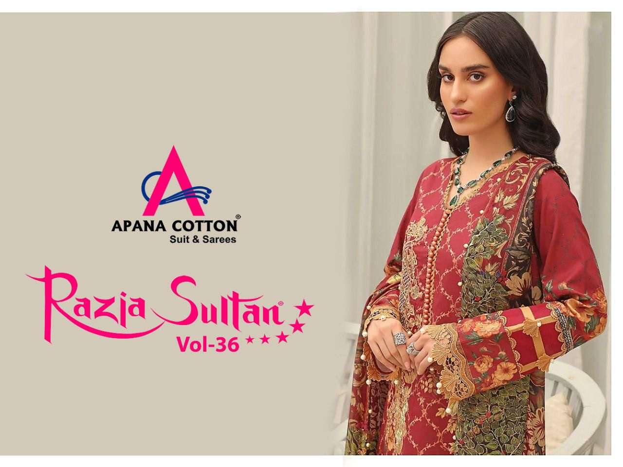 Apana Cotton Razia Sultan Vol 36 Printed Karachi Pakistani Suit Designs