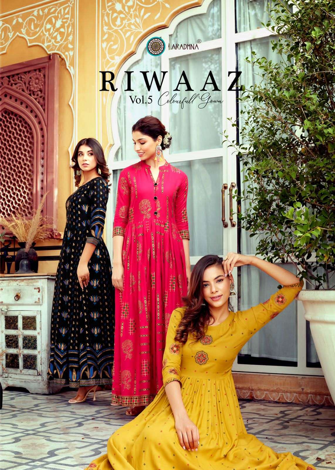 Aradhna Riwaaz Vol 5 Stylish Rayon Kurti Gown New Collection