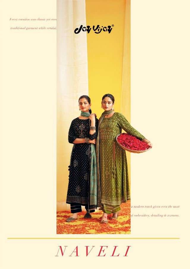 Jay Vijay Naveli Exclusive Moga Silk Salwar Suit Catalog Wholesaler